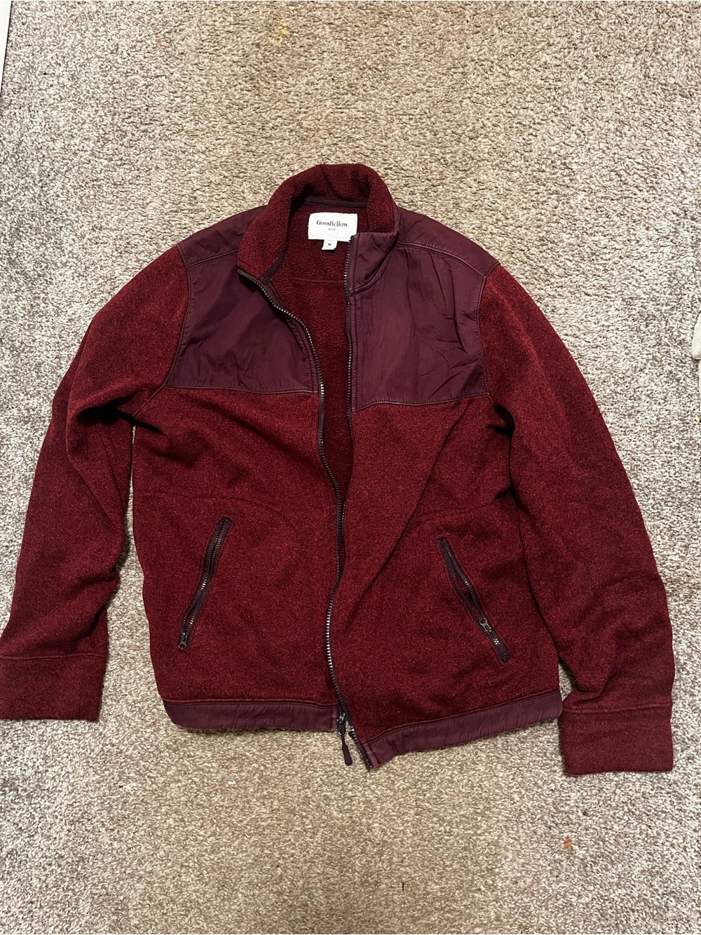 Goodfellow & Co Men's Deep Burgundy Zip Jacket
